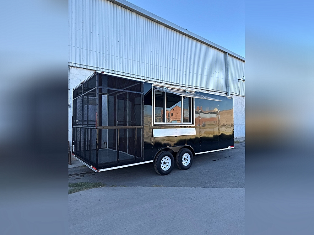 IN STOCK - 8.5x20 Food Trailer, FULLY EQUIPPED PORCH TRAILER